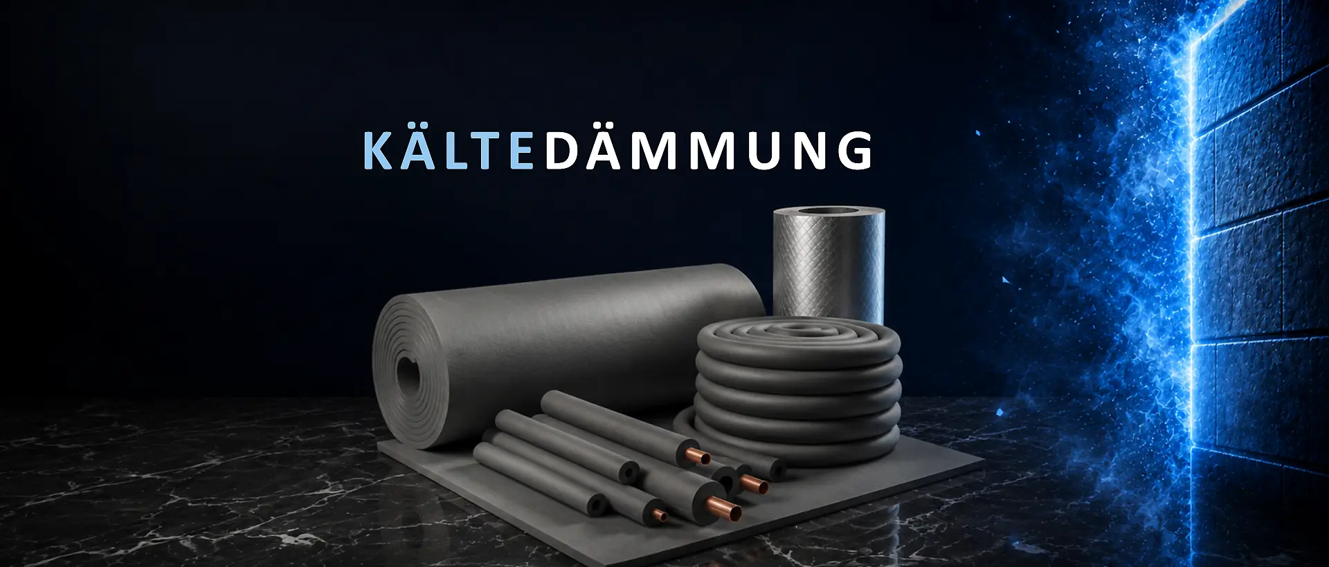 Kautschuk-Isolierprodukte wie Rollen, Matten und isolierte Rohre