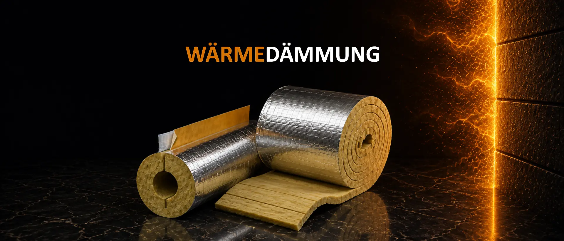 Wärmedämmprodukte 2 Rollen mit folierter Steinwolle
